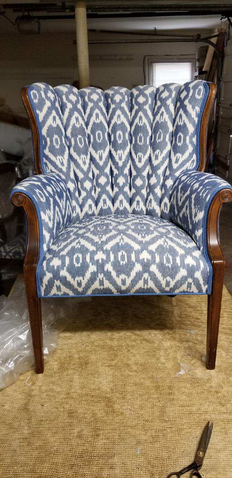 Ikat on channel back chair